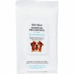 Flash Sale 🧨 Well & Good Deodorizing Paw And Bum 🐕 Dog Wipes 24 Pk. 🔥