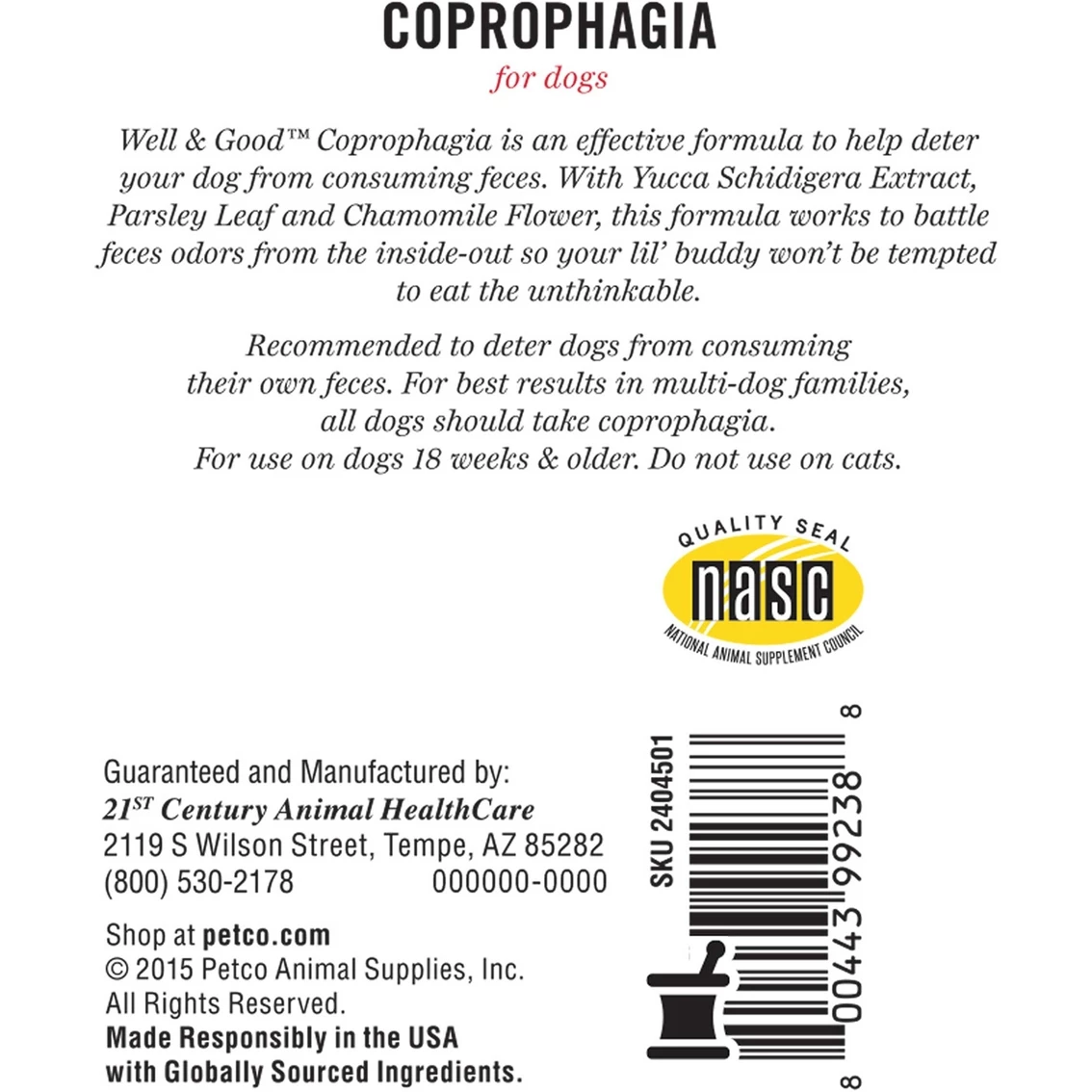 Buy ๐คฉ Well & Good Coprophagia ๐ Dog Tablets 60 Ct. ๐ - Image 2